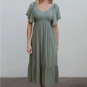 Baltic Born Sage Felicity Smocked Midi Dress